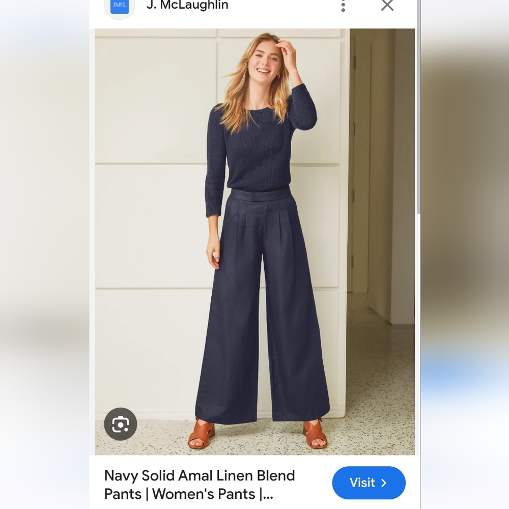 NWT J. Mclaughlin wide leg linen pants size 14